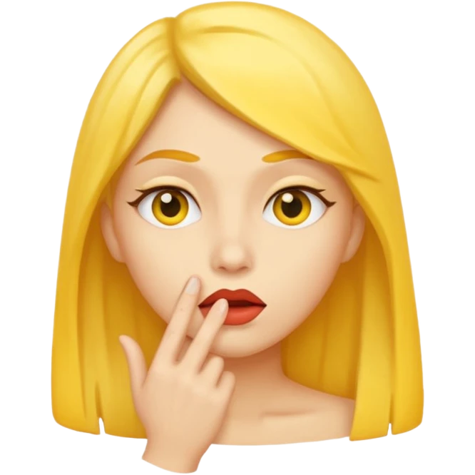 a person whispering, yellow face emoji