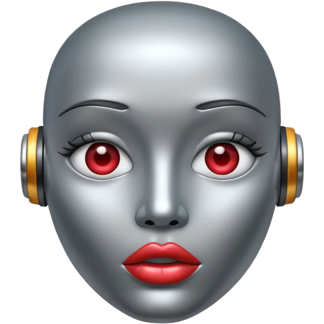 Robot with lips emoji