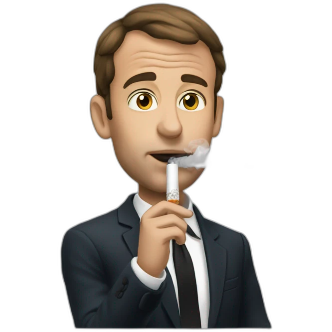 Macron smoke cigarette emoji