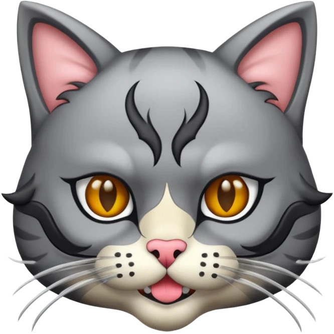 Um gato mascarado com a arma de tiro emoji
