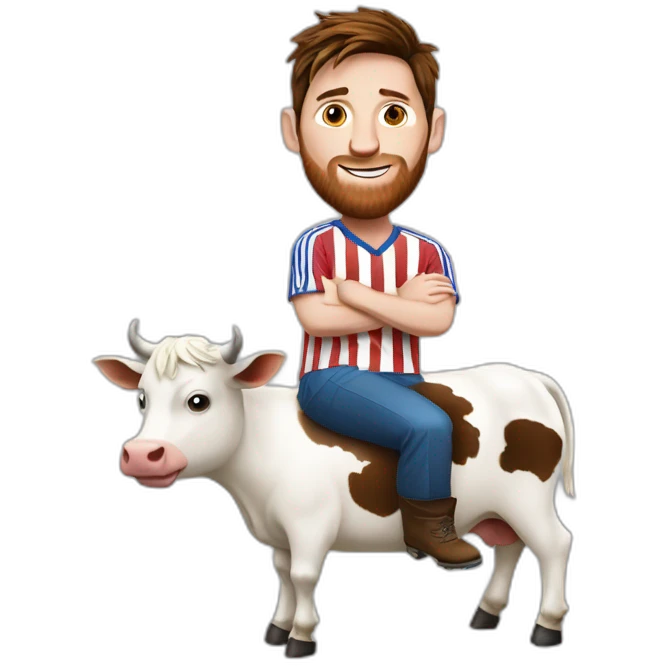 Messi sur une vache emoji