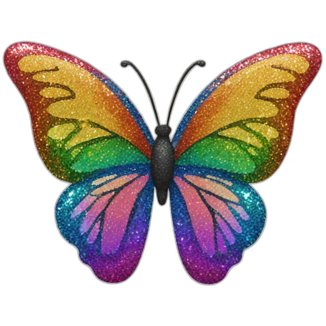 Rainbow glitter butterfly emoji