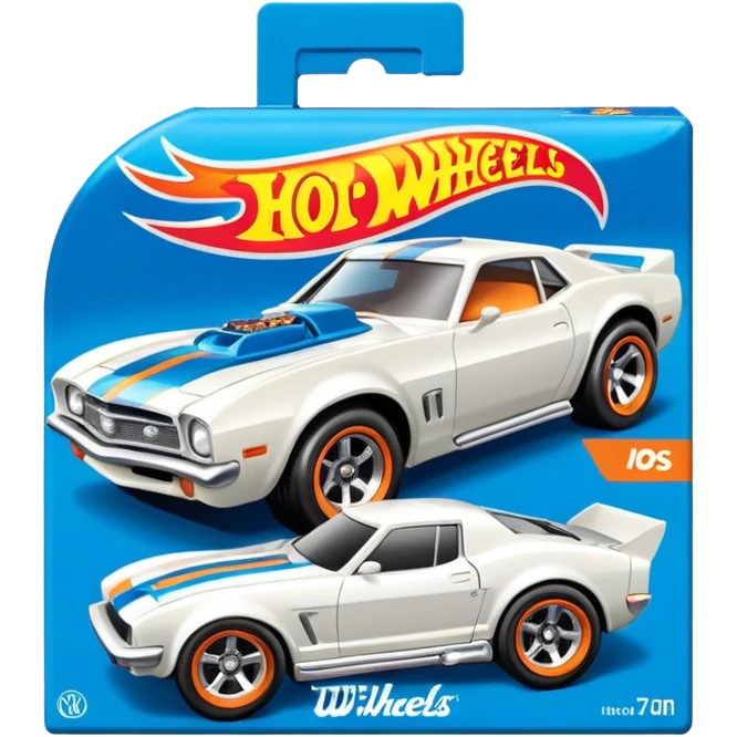 Машинка HotWheels белого цвета в классической упаковке HotWheels. emoji
