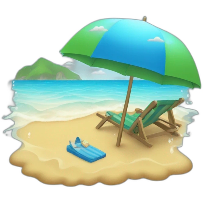 Rain beach emoji