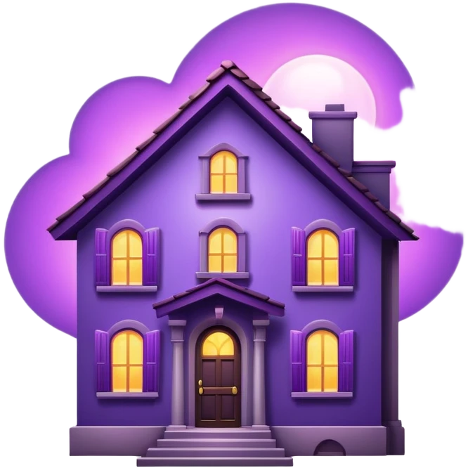 a house with a purple light in one of the windows emoji