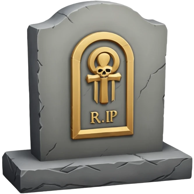 The word R.I.P. on headstone emoji | AI Emoji Generator