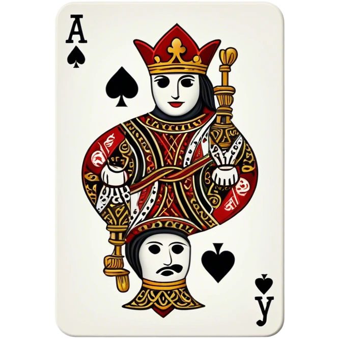 Jack of Spades playing card in color It has image of Jack and a J in the top left and bottom right corner emoji
