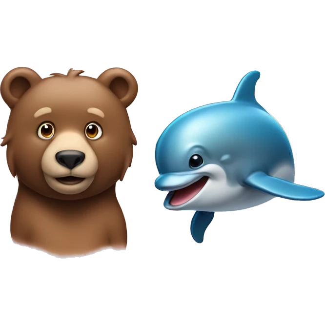Dolphin and Bear emoji