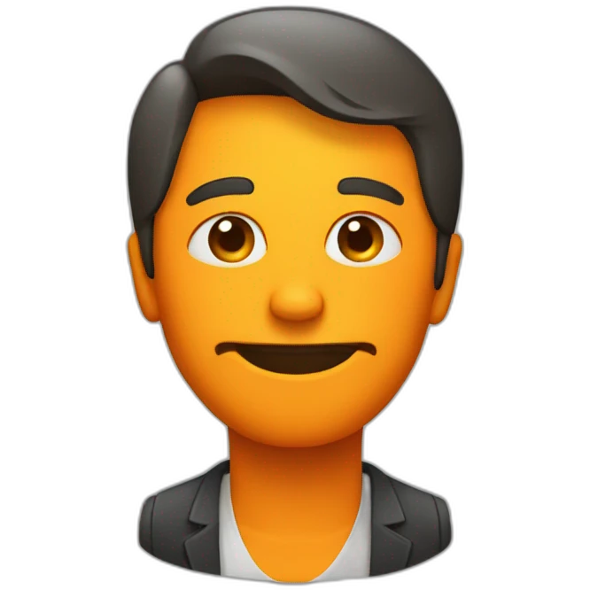 man with a orange juice face emoji