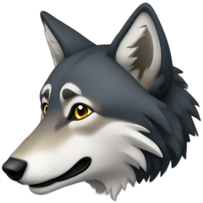 Un. Loup noir emoji