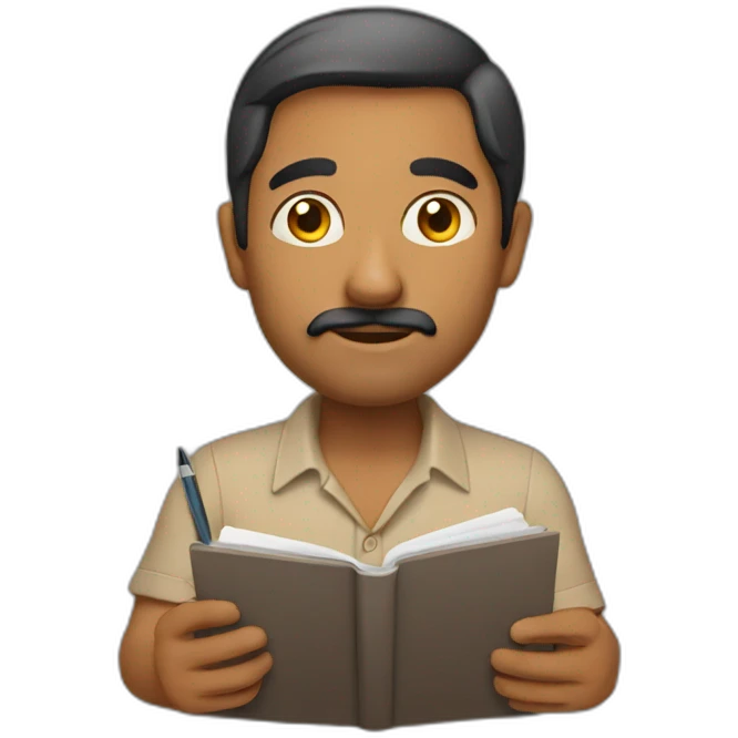indian man taking notes emoji