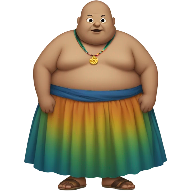 Fat monk with a tutu on emoji