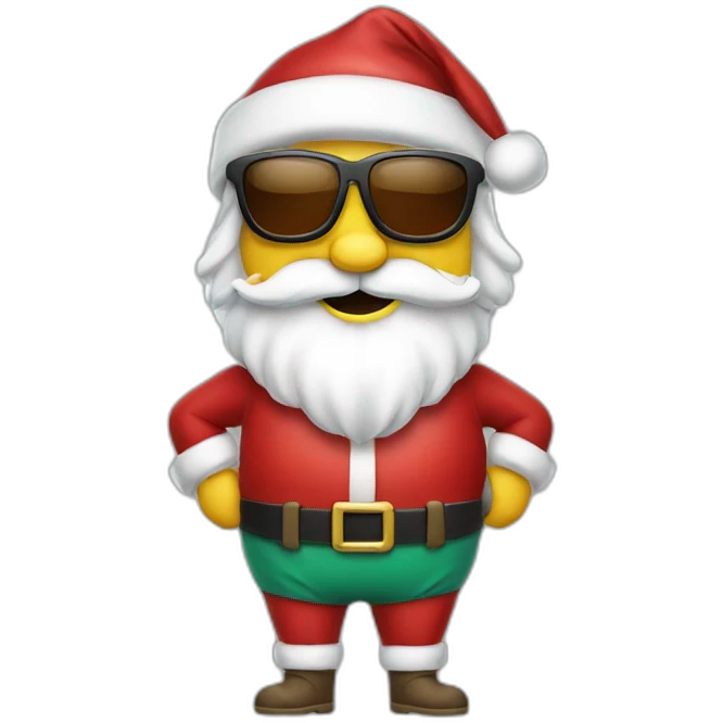 Santa Klaus with underpants and sunglasses emoji