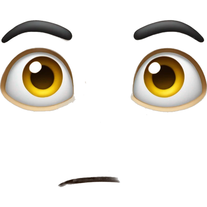 Classic emoji looking confused with one eyebrow raised and a smirk  emoji