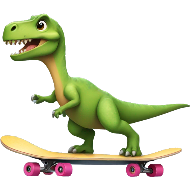 Dinosaur on skateboard emoji