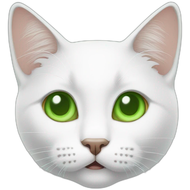 white shocked cat green eyes emoji