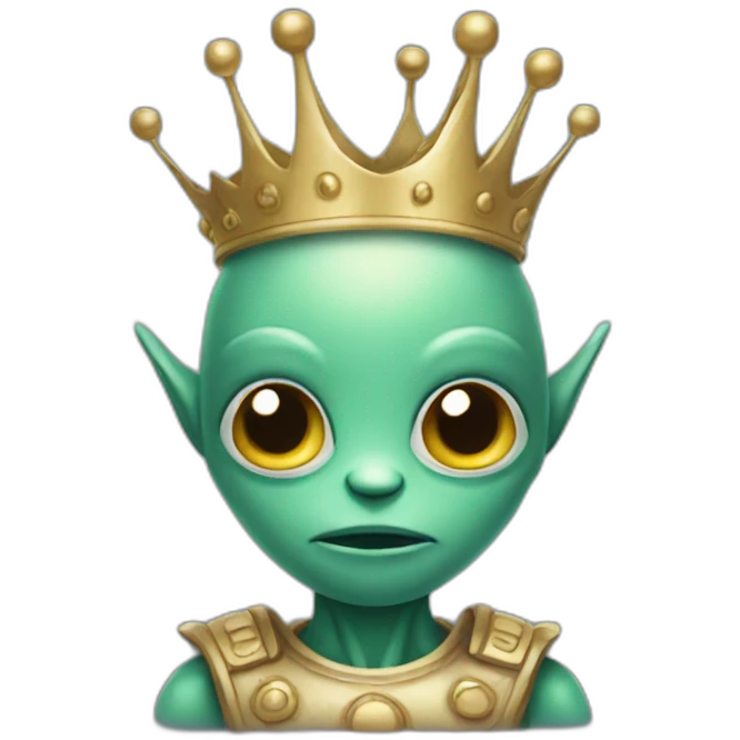 Alien with crown emoji