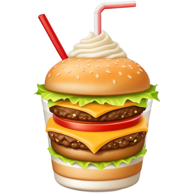 In-N-Out cheeseburger and fries And milkshake ￼￼ emoji