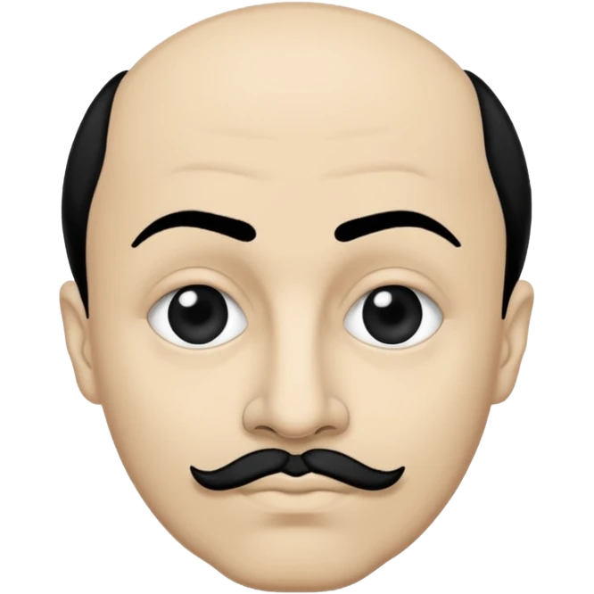a hand drawn black outline portrait of philosopher Montaigne with similar-sized eyes based a famous portrait of him emoji