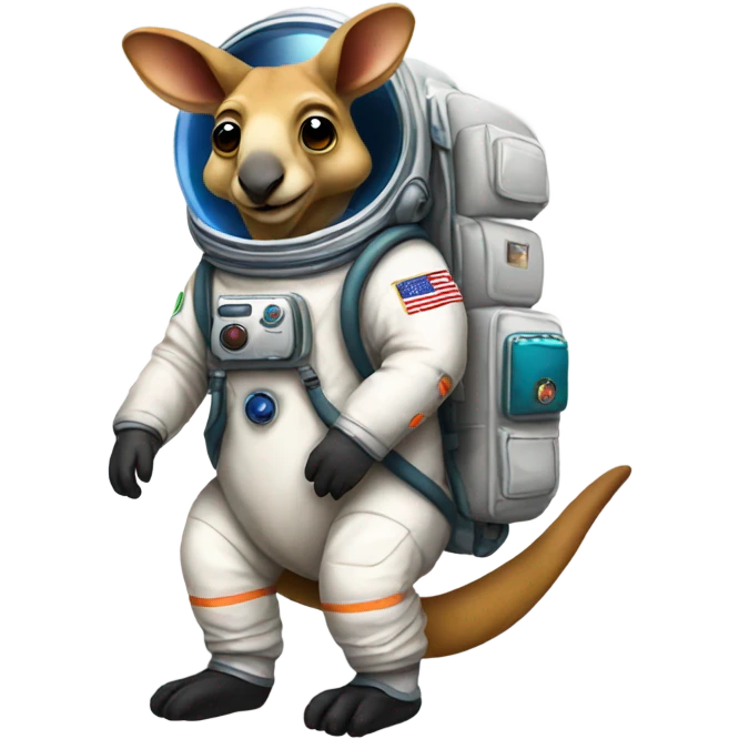 Kangaroo wearing a spacesuit emoji