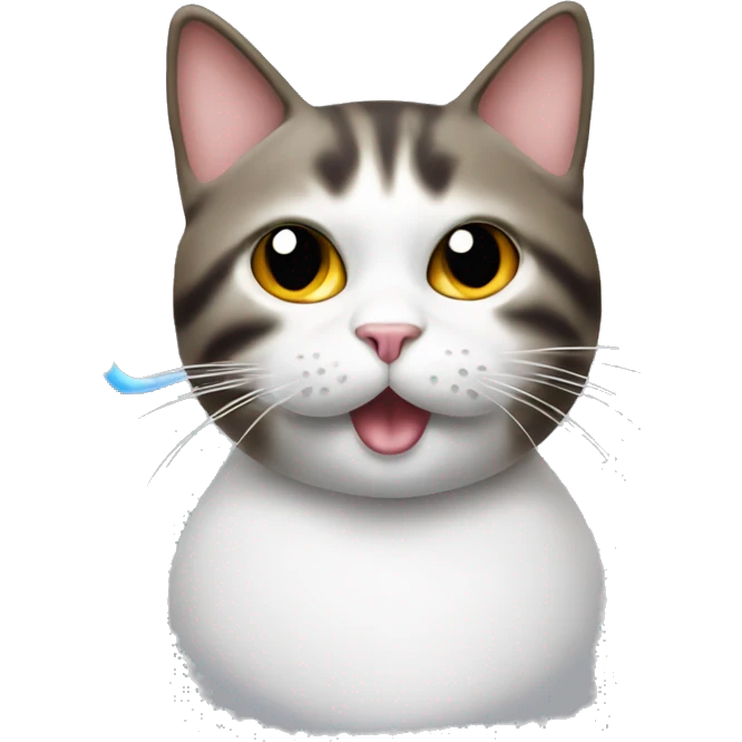 Cute cat exhaling a vape cloud  emoji