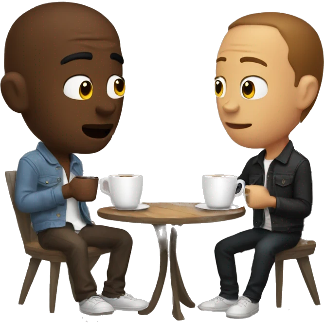 2 friends sipping coffee and talking shit emoji