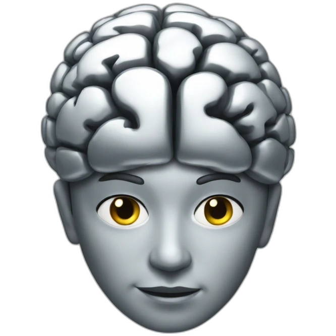 silver brain  emoji