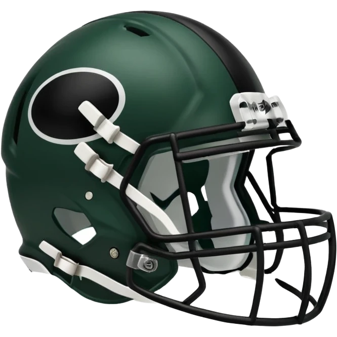 College football player helmet in dark green color ( black player ) emoji