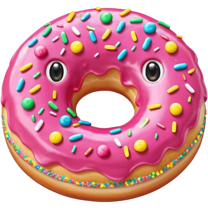 donut with cute face emoji