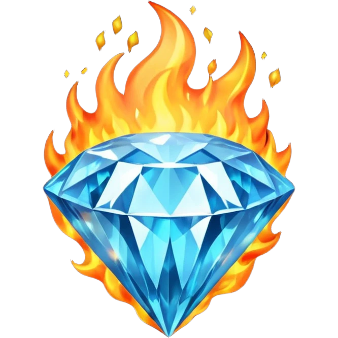 create a diamond on fire emoji