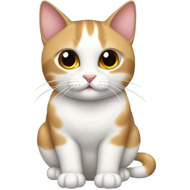 Gato siamés con mitad de cara manchada y mitad blanca emoji