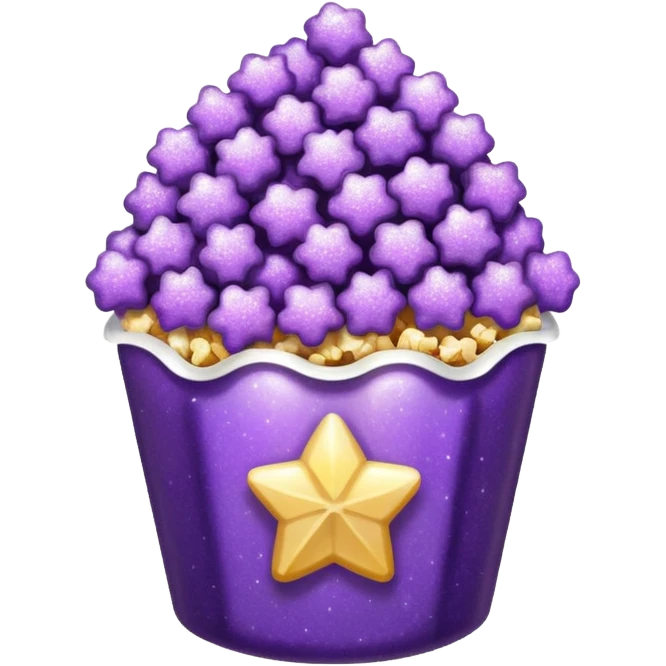 Glitter purple popcorn emoji