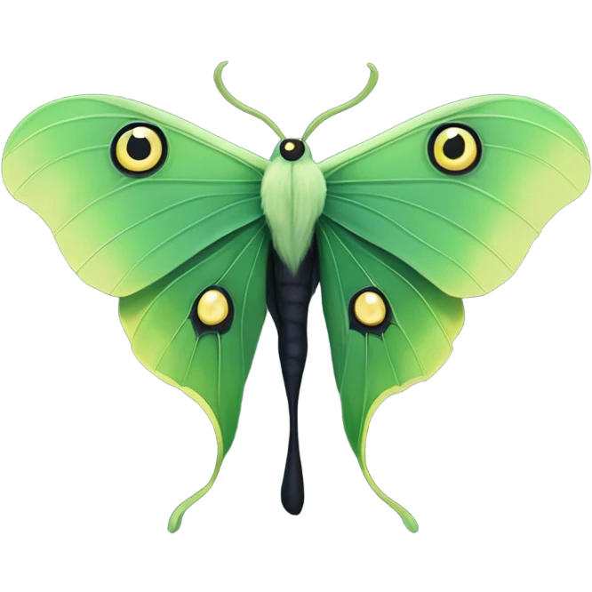 Luna moth black  emoji