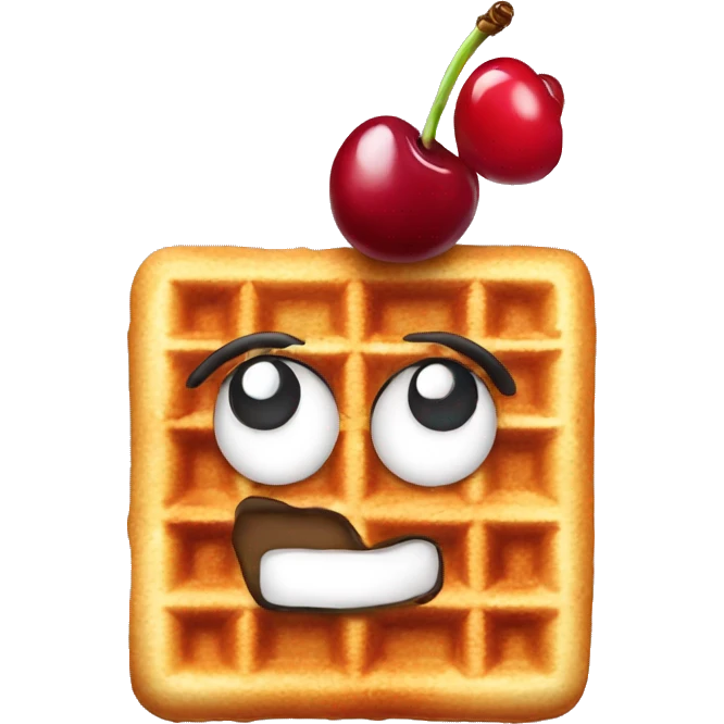 Waffle with cherry emoji