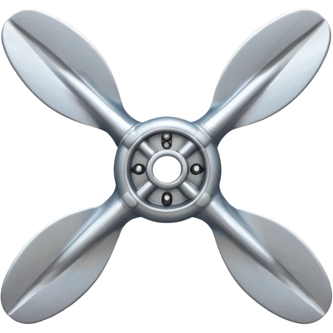 4 blade B-series  marine propeller, make it rounder and the bone is not visible emoji