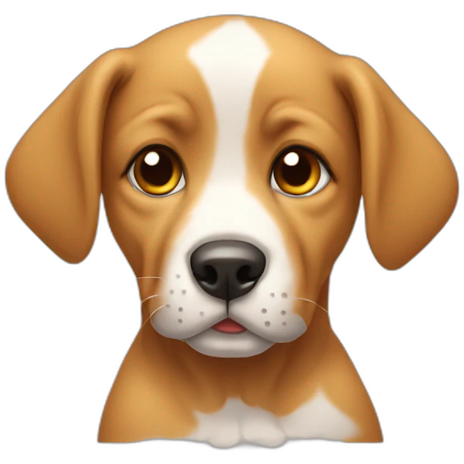 A puppy with a dripping snot emoji