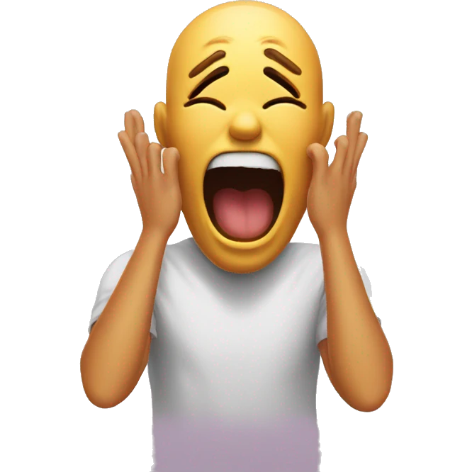 scream emoji wuth hands on cheek and opened mouth emoji