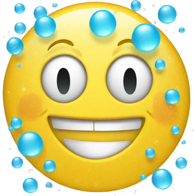 Smiley face covered in bubbles emoji
