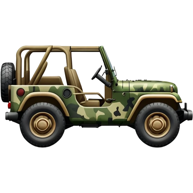 military jeep vehicle with camouflage pattern emoji