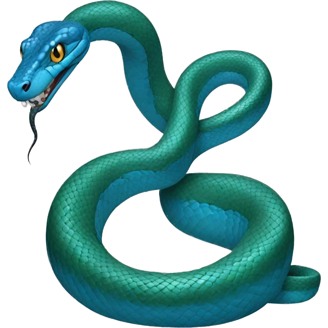 Blue viper snake emoji