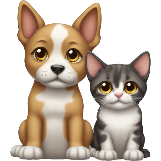 a mix of a puppy and a cat emoji