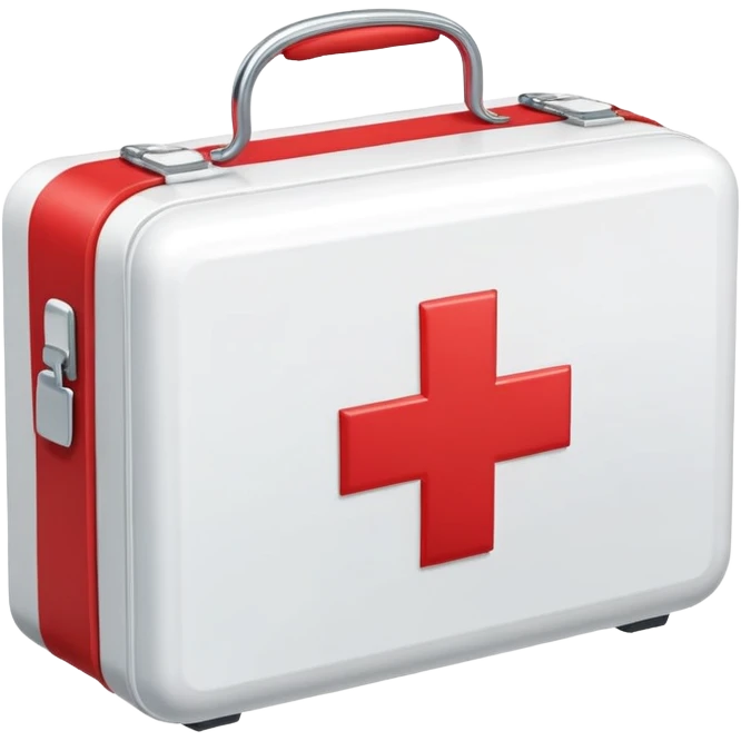 First aid kit with a red cross emoji