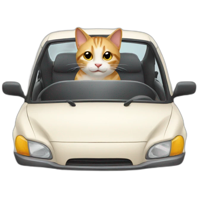 Cat in car emoji