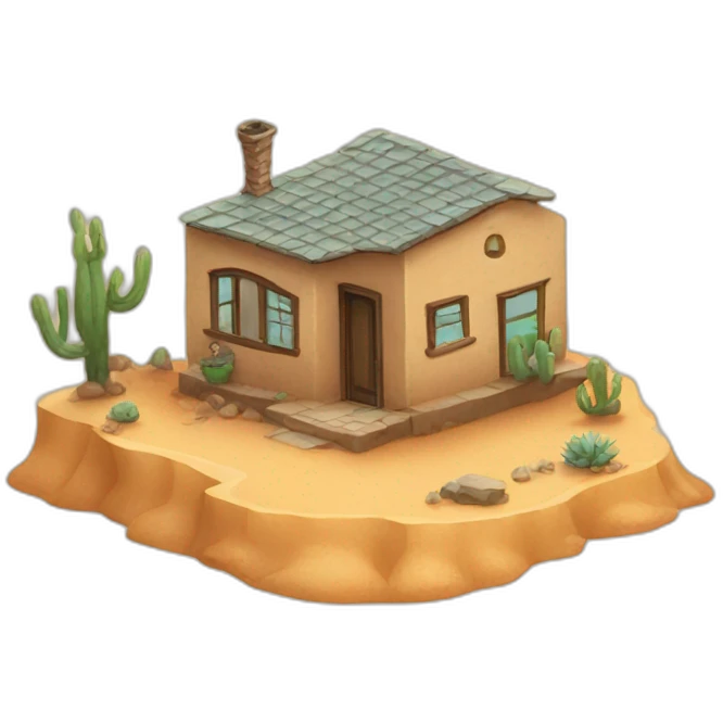 Tiny desert house emoji