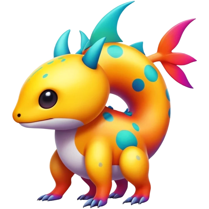 colorful vibrant Fakémon-creature with random markings emoji
