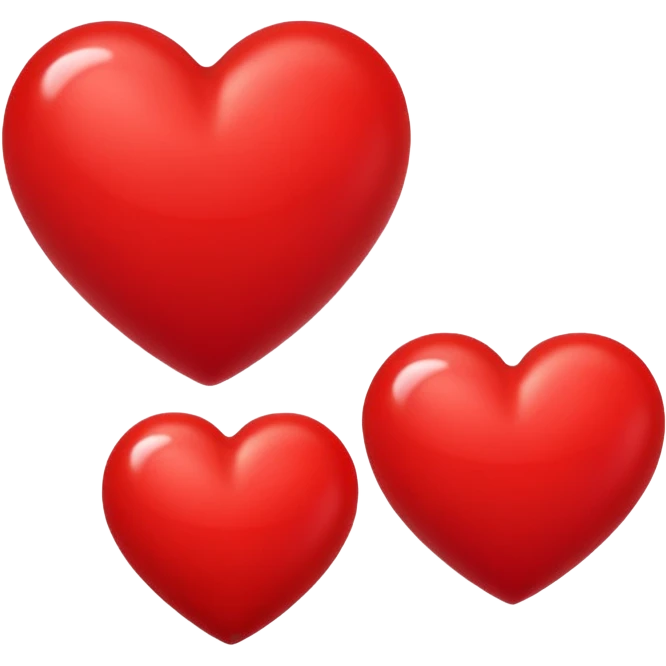small red heart next to big red heart left heart not as red emoji