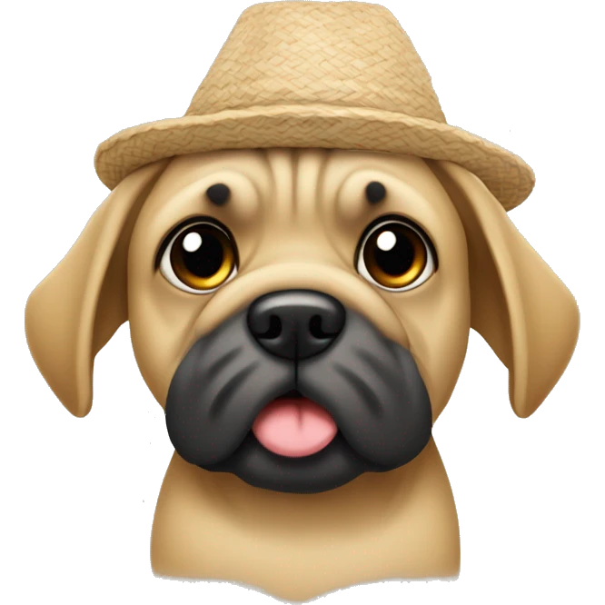 Mops mit einem Hut emoji
