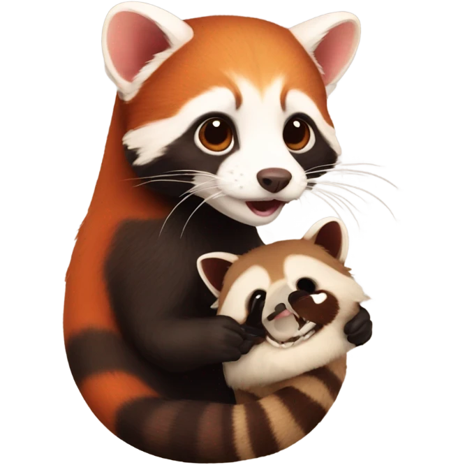 a ferret with a red panda emoji