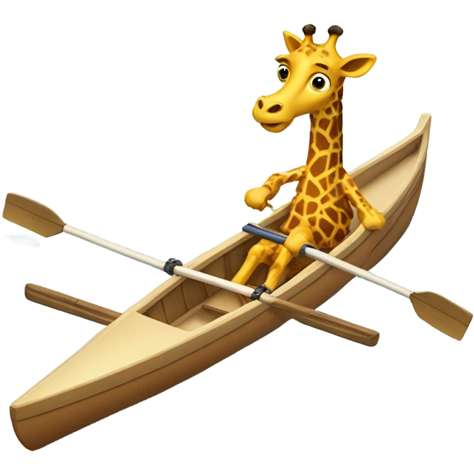 Giraffe racing a rowing boat  emoji