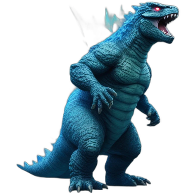 Godzilla crache un laser bleu emoji